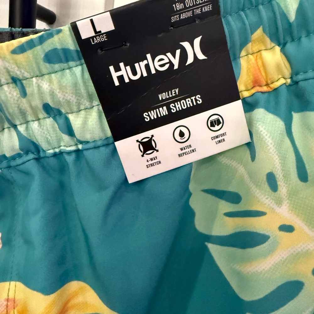 Hurley Aqua Floral Men's Board Shorts - Picture 13 of 14